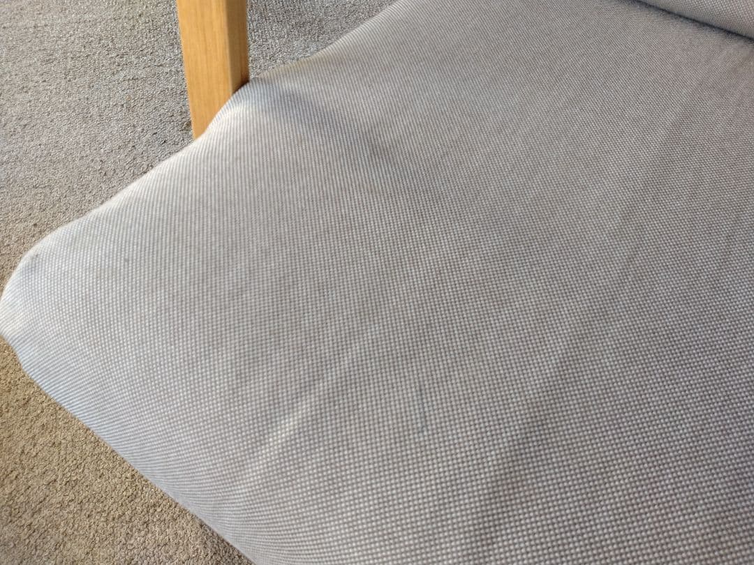 【良品】MUJI無印 ダイニングソファチェアオーク材/リビングでもつかえる茶①