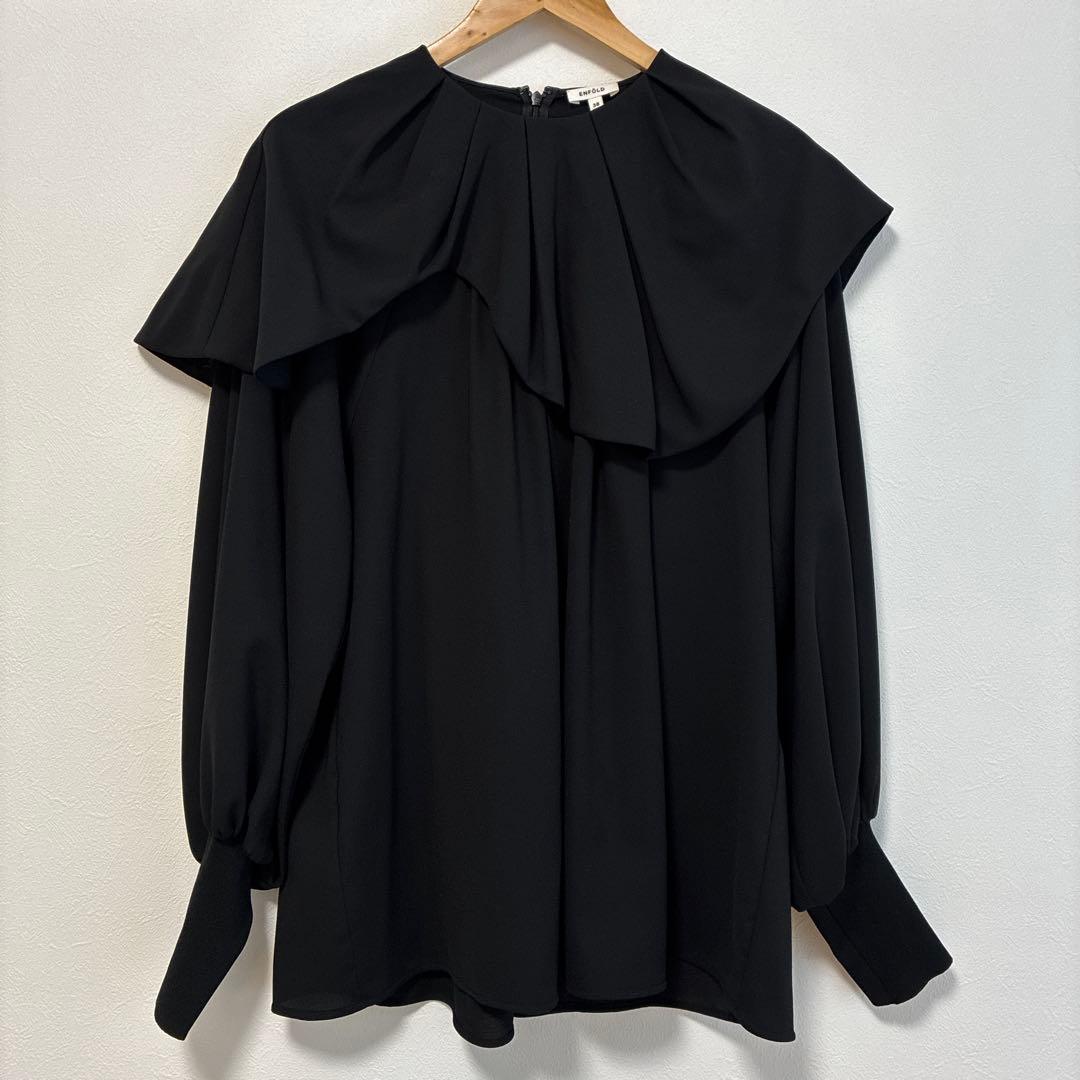 [ENFOLDエンフォルド］WAVE COLLAR PULLOVER 黒