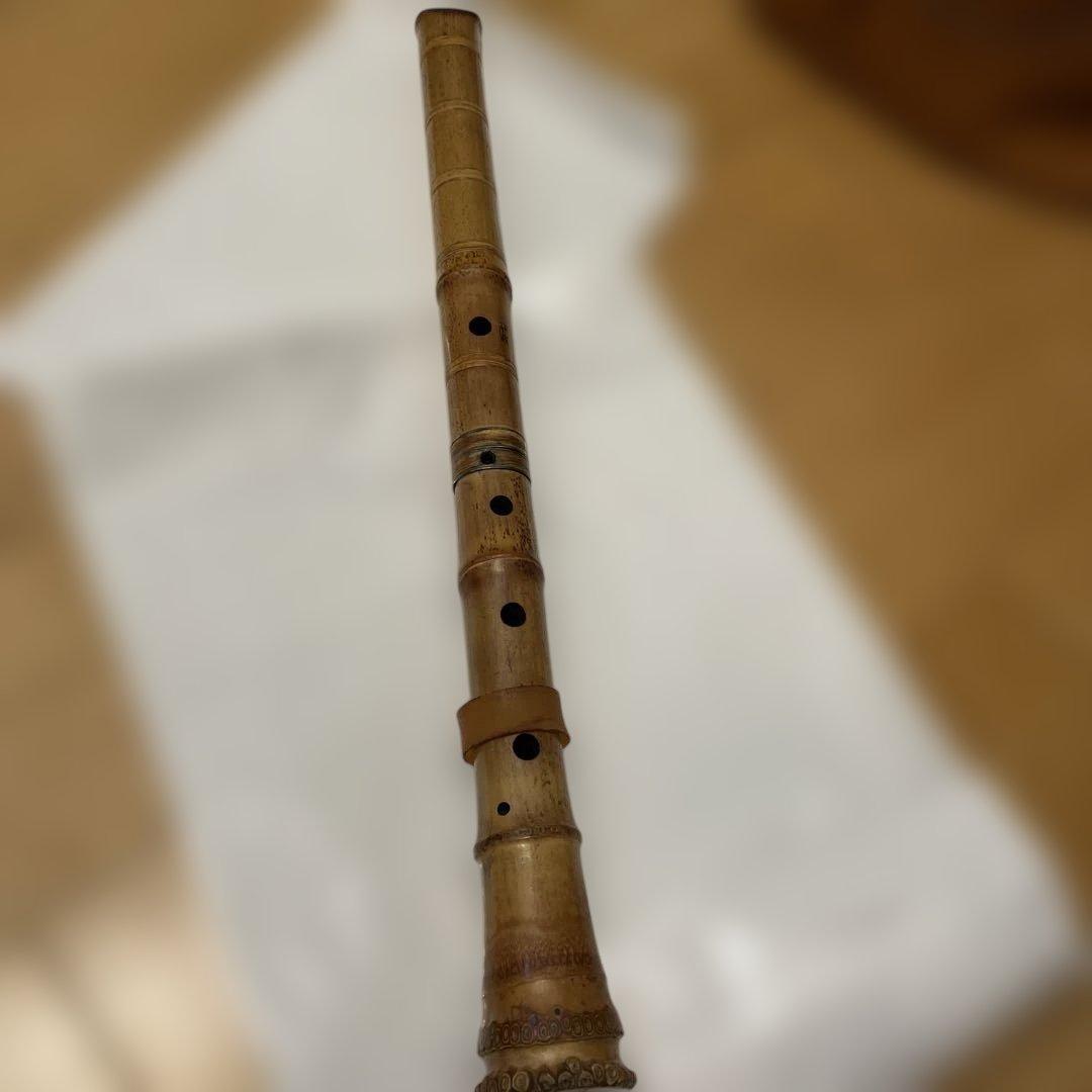琴古流 尺八 竹治 二分割 1尺9寸 バチ型 唄口 美品