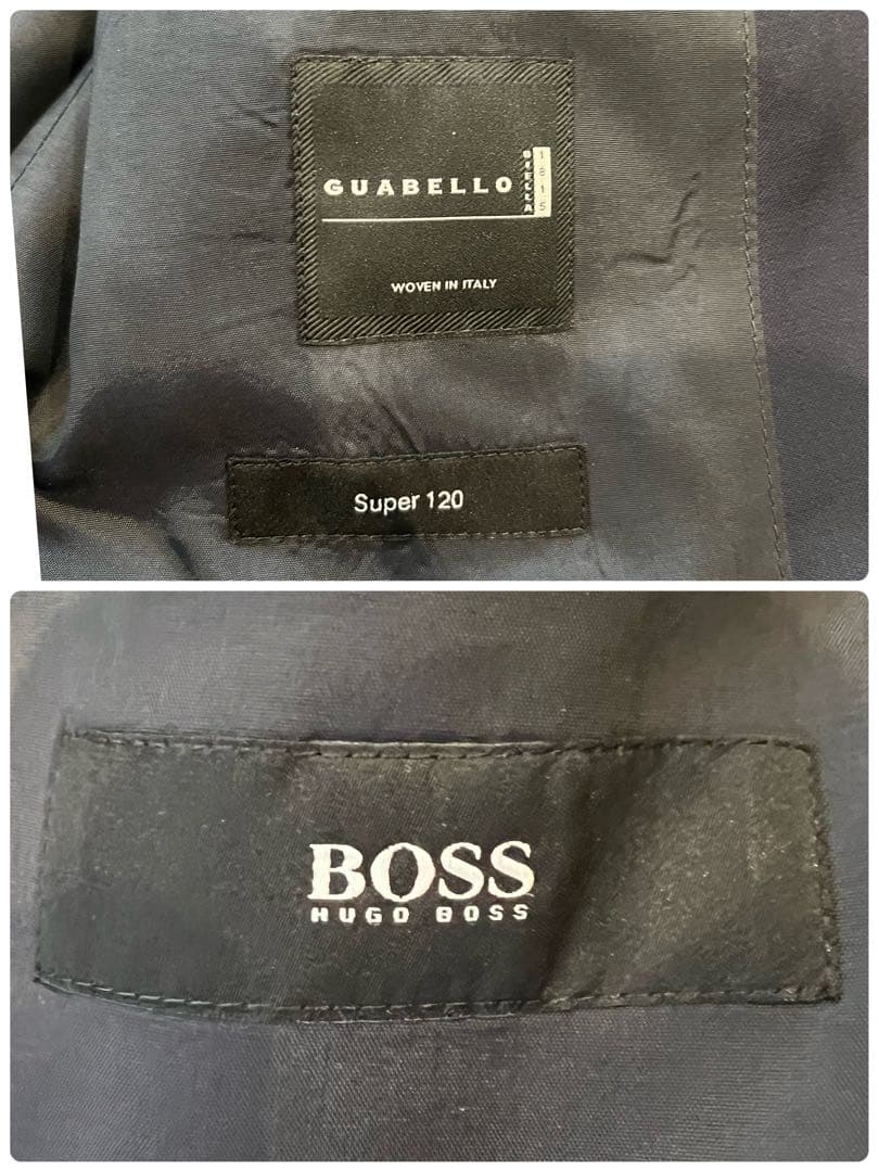 美品✨ヒューゴボス スーツ セットアップ 52 グアベロ Super120 紺