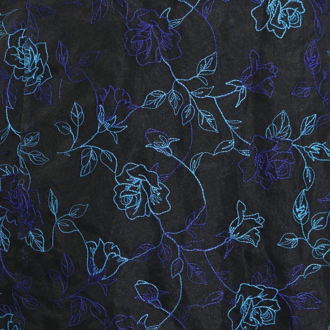 Moi-même-Moitié オーガンジー薔薇・ハイウェストロングドレス