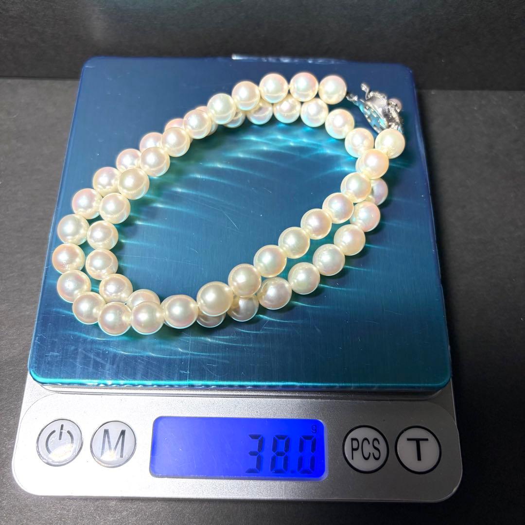 ◆テリ艷やか◆あこや真珠◆パール ネックレス アコヤ真珠 シルバー金具 42cm