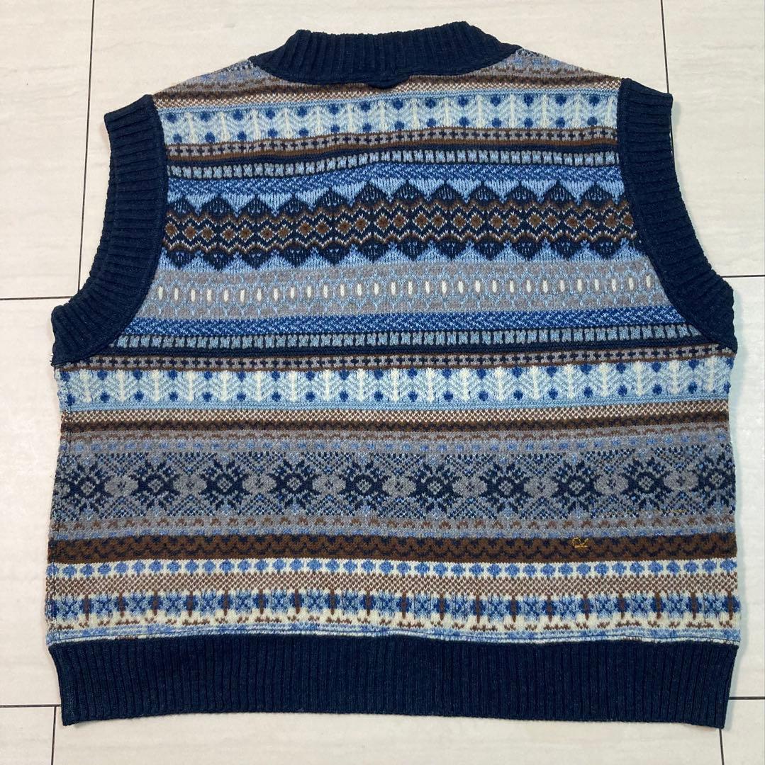 45Rノルディックジャガードの908馬ベスト　インディゴ