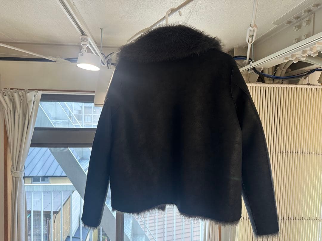 ZARA リバーシブルショートフェイクファーコート黒 Sサイズ