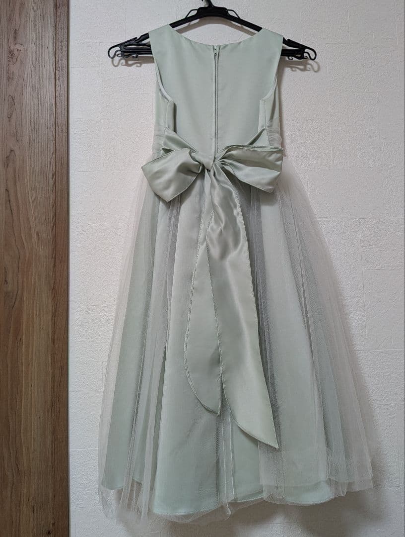 【青い鳥】子供ドレス 140cm　セージ