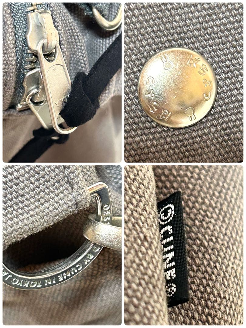 【完売品】CUNE キャンバスショルダーバッグ うさぎいっぱい ポケット多数