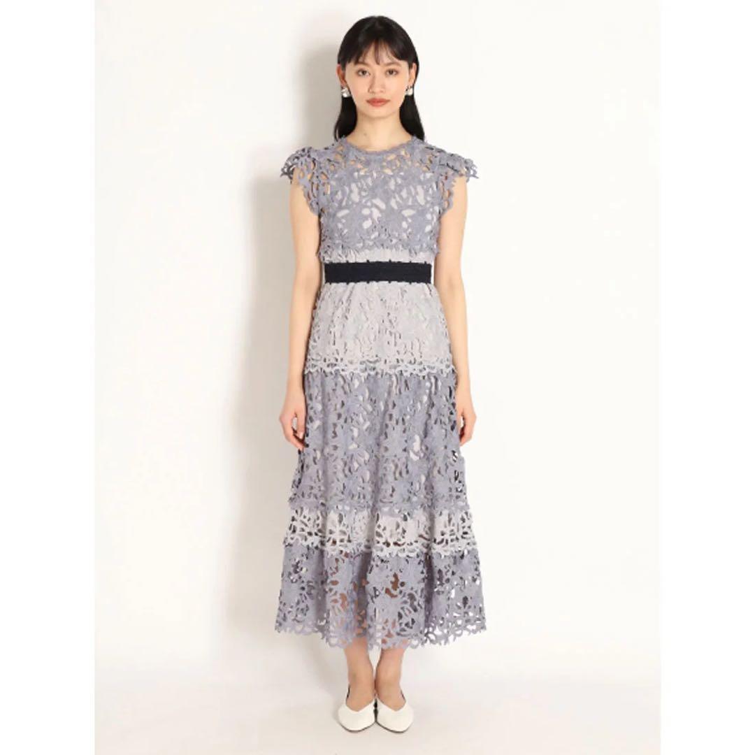 SNIDEL カラーブロッキングレースワンピース