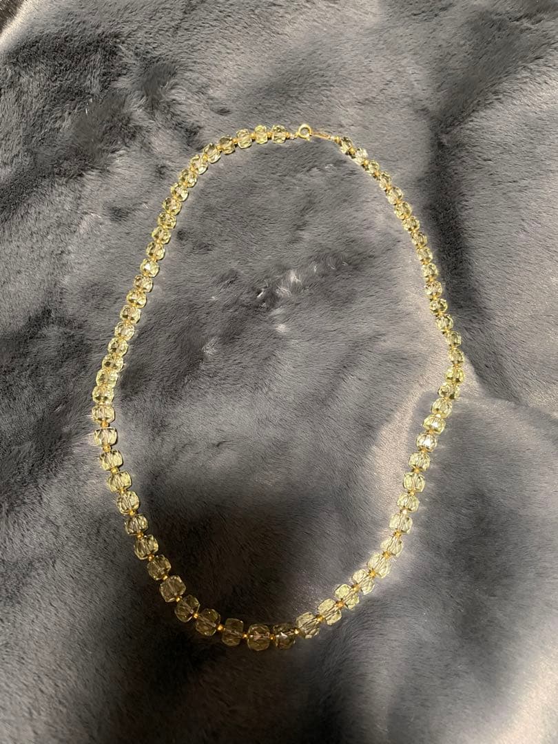 レモンクォーツキラキラネックレスK18