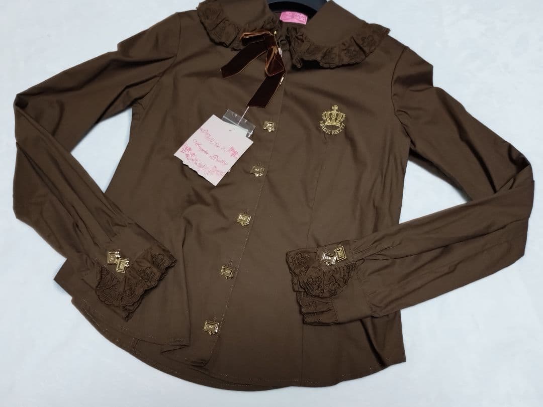 新古品タグ付き AP chocolate Piece ブラウス 王冠