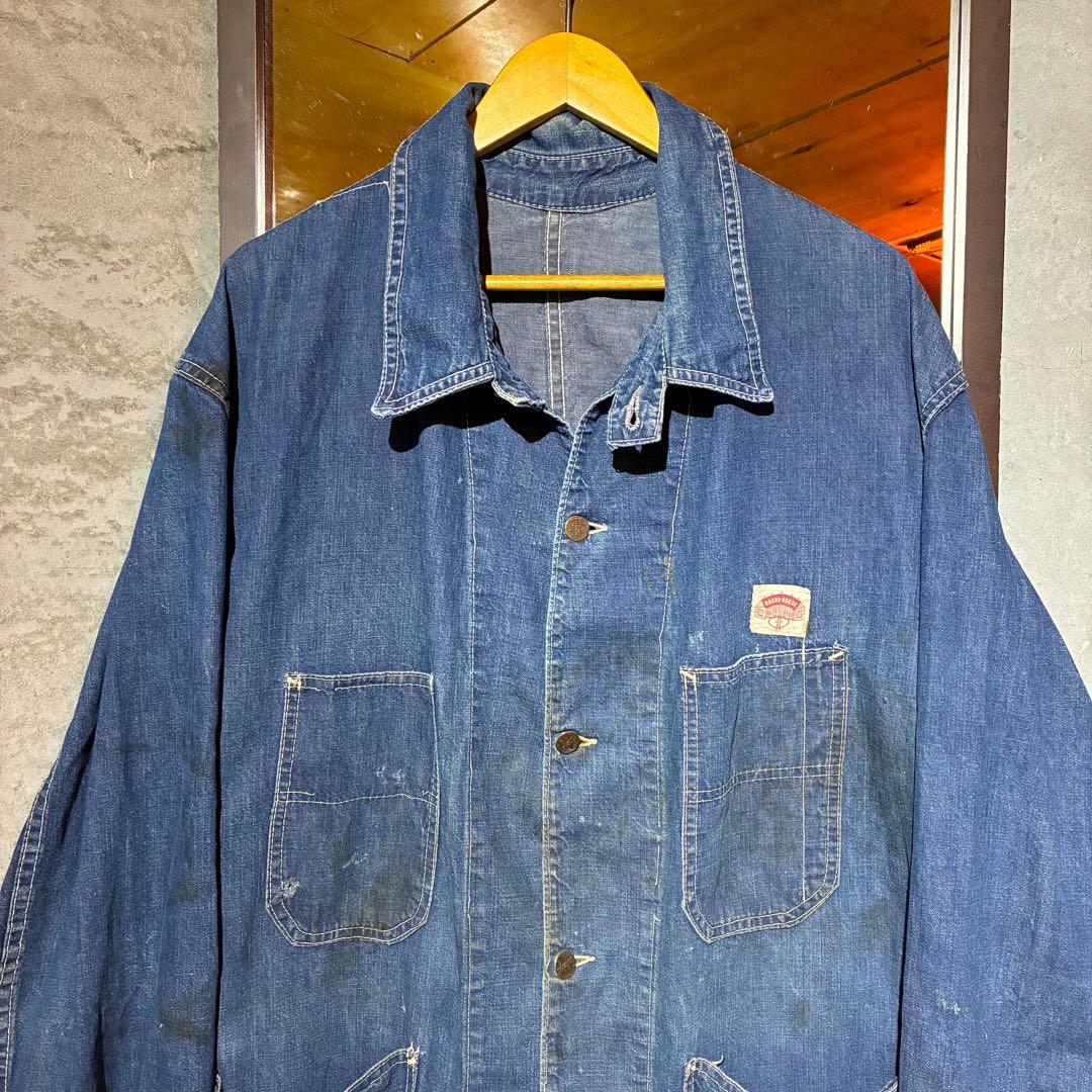 Late 40's〜 ROUND HOUSE チンスト デニム カバーオール