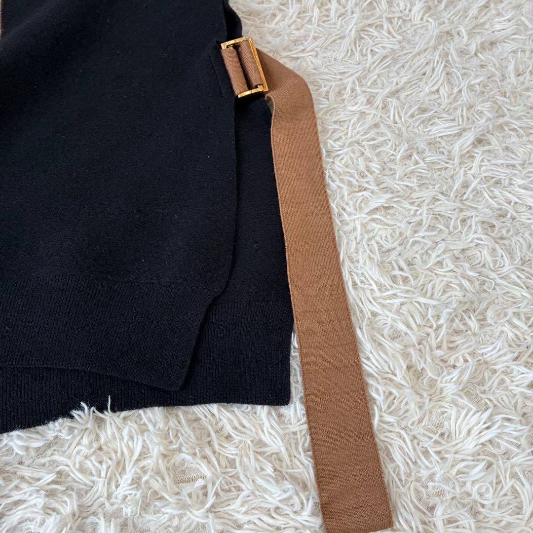 CULLNI クルニ アシンメトリーニットベスト ブラック ウール