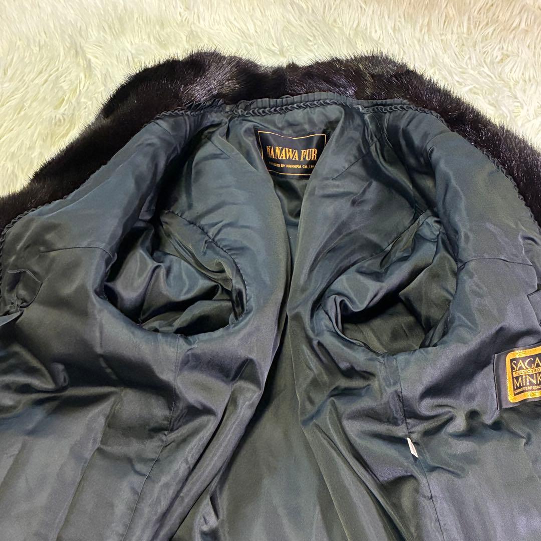 美品 SAGA MINK 毛皮 ゴールドタグ 金タグ ダークブラウン 11