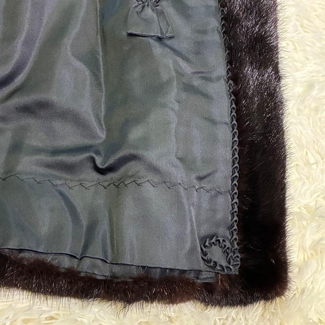 美品 SAGA MINK 毛皮 ゴールドタグ 金タグ ダークブラウン 11
