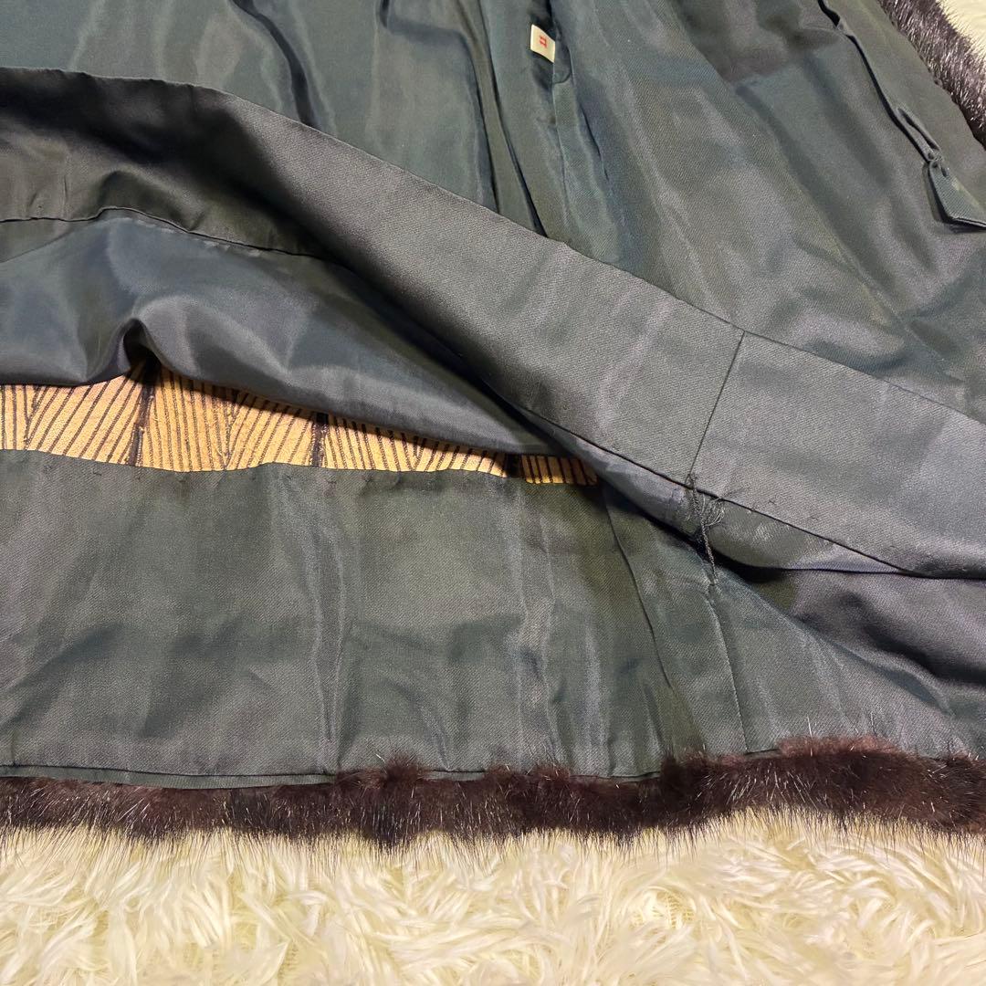 美品 SAGA MINK 毛皮 ゴールドタグ 金タグ ダークブラウン 11