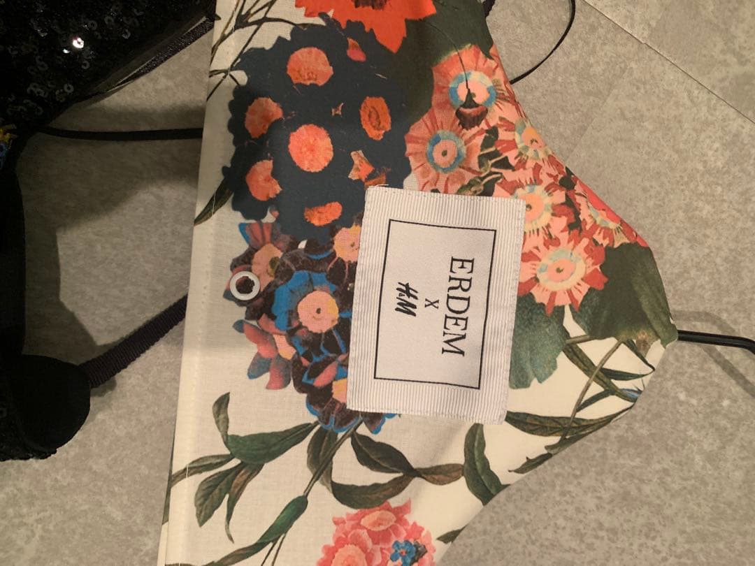 美品 ERDEM x  刺繍スパンコールキャミワンピース