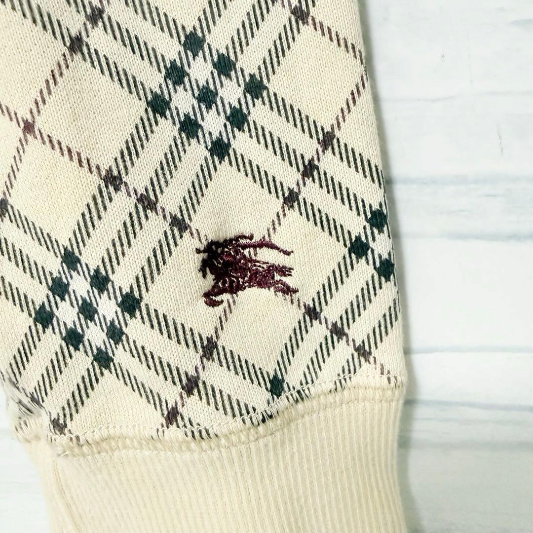 バーバリーブルーレーベル ノバチェック ジャケット 袖刺繍ロゴ ダブルジップ38