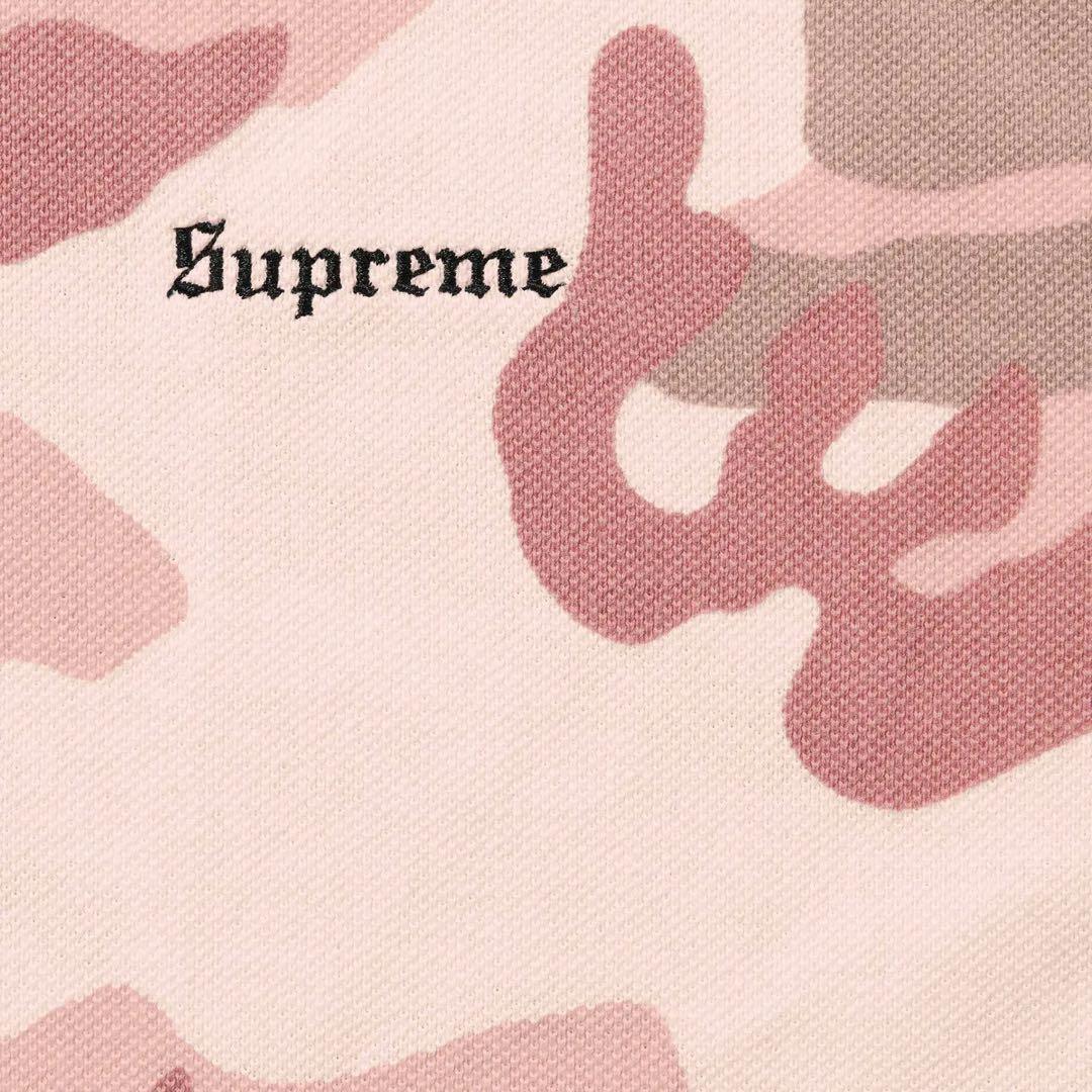 Supreme Washed Camo Polo ピンク カモフラ ポロシャツ