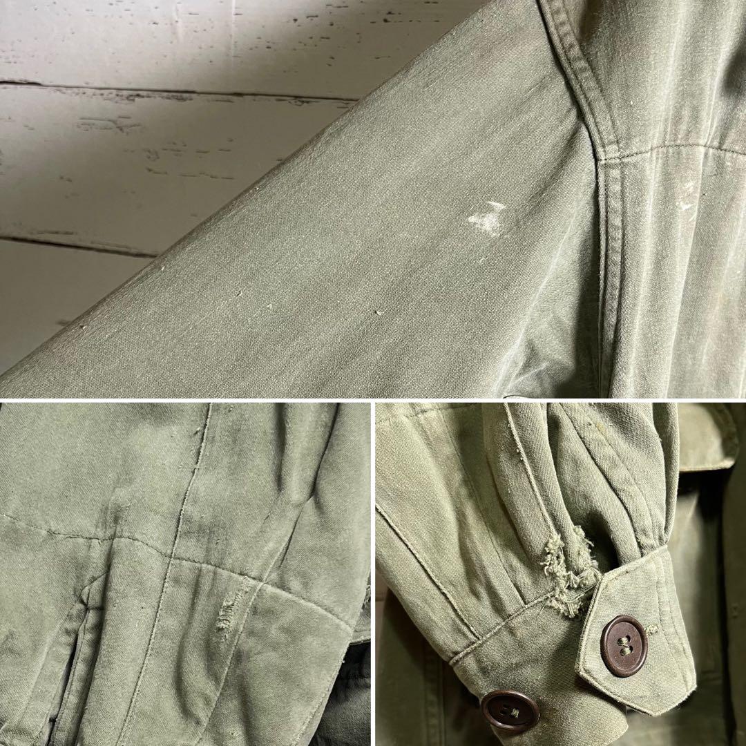 60s 【レア個体】 フランス軍 M64 実物 フィールドジャケット パーカー付