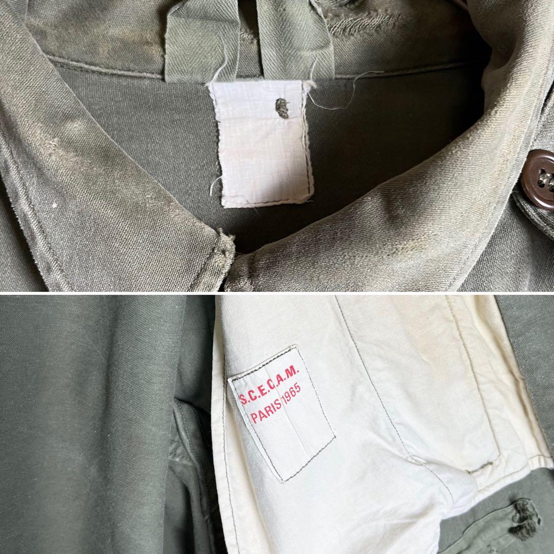 60s 【レア個体】 フランス軍 M64 実物 フィールドジャケット パーカー付