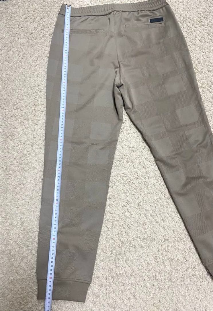 ブラックレーベルフード付きベージュスウェット上下セットアップ上LL下L