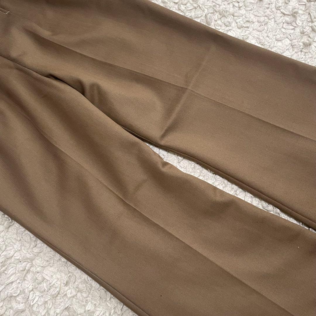 マメクロゴウチ ハイウエストバックフリンジフレアパンツ