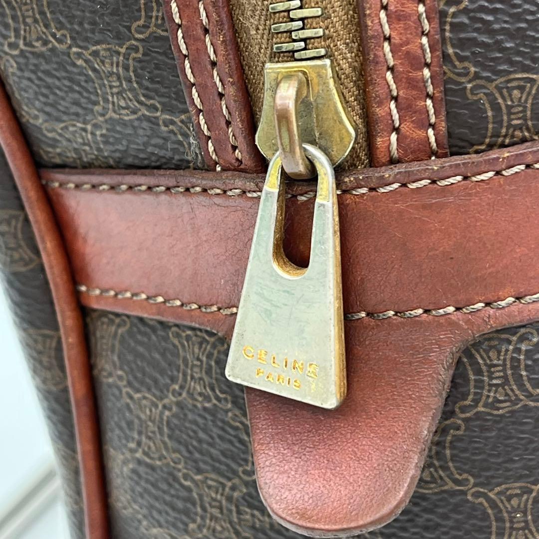 CELINE ハンドバッグ 手提げ マカダム柄 トリオンフ ロゴ入り PVC