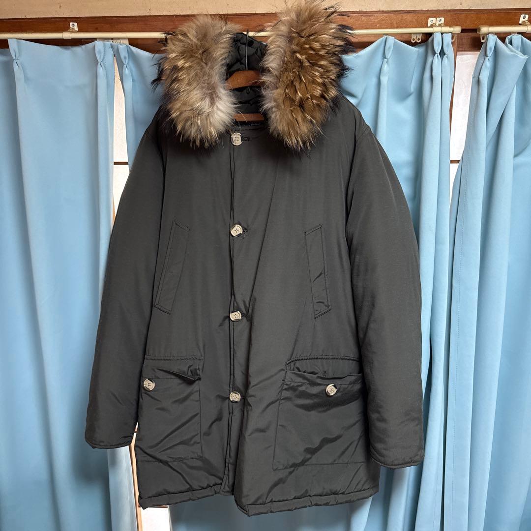 超レア品　美品　イタリア製　グリーン　ダウンコート　ファー付き