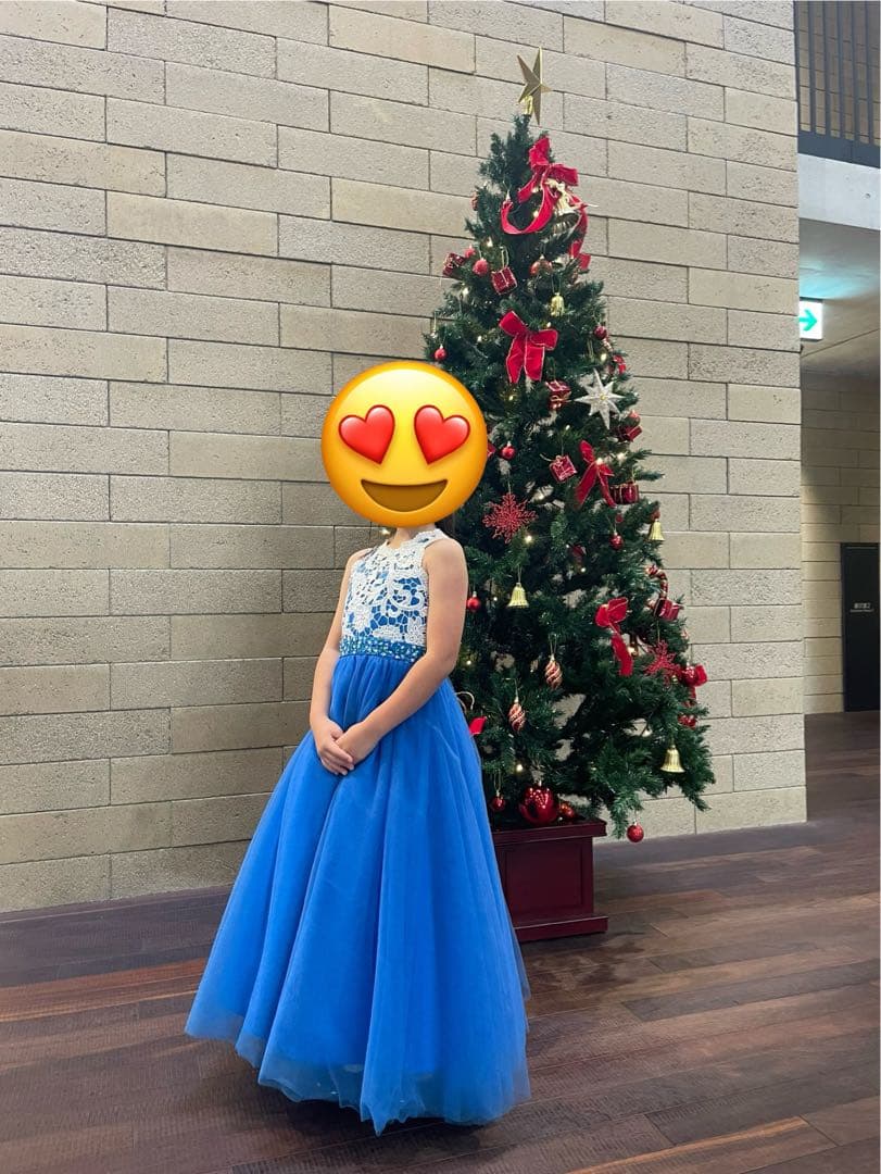 青いレースドレス（100cm~）