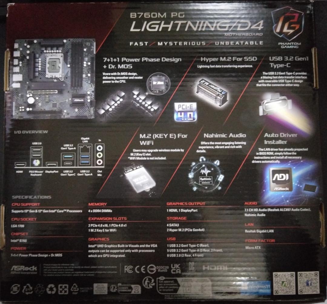 ASRock B760M PG Lightning/D4 マザーボード