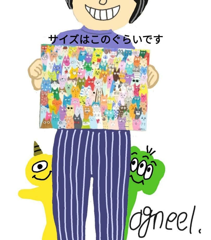 【みんな違って、みんないい。】　原画　アクリル画　猫　cat