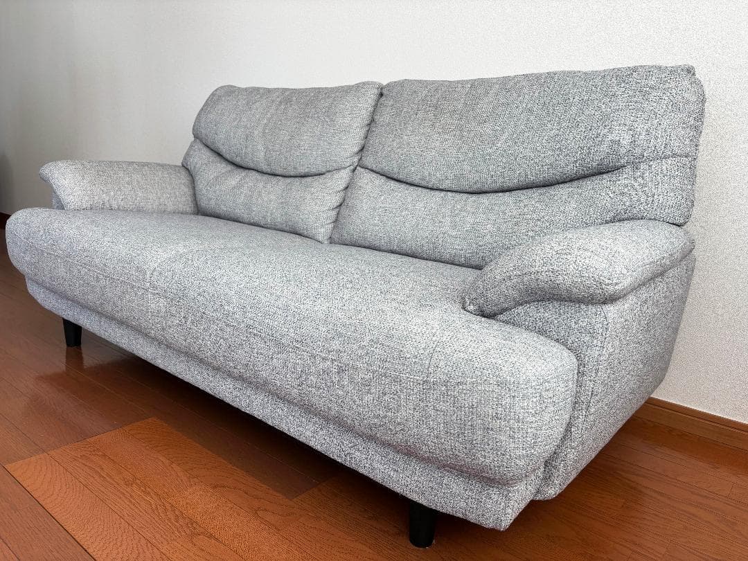 【美品・配送料込み価格】ニトリ 3人用 布張 ソファ(キャッツ3 GY)