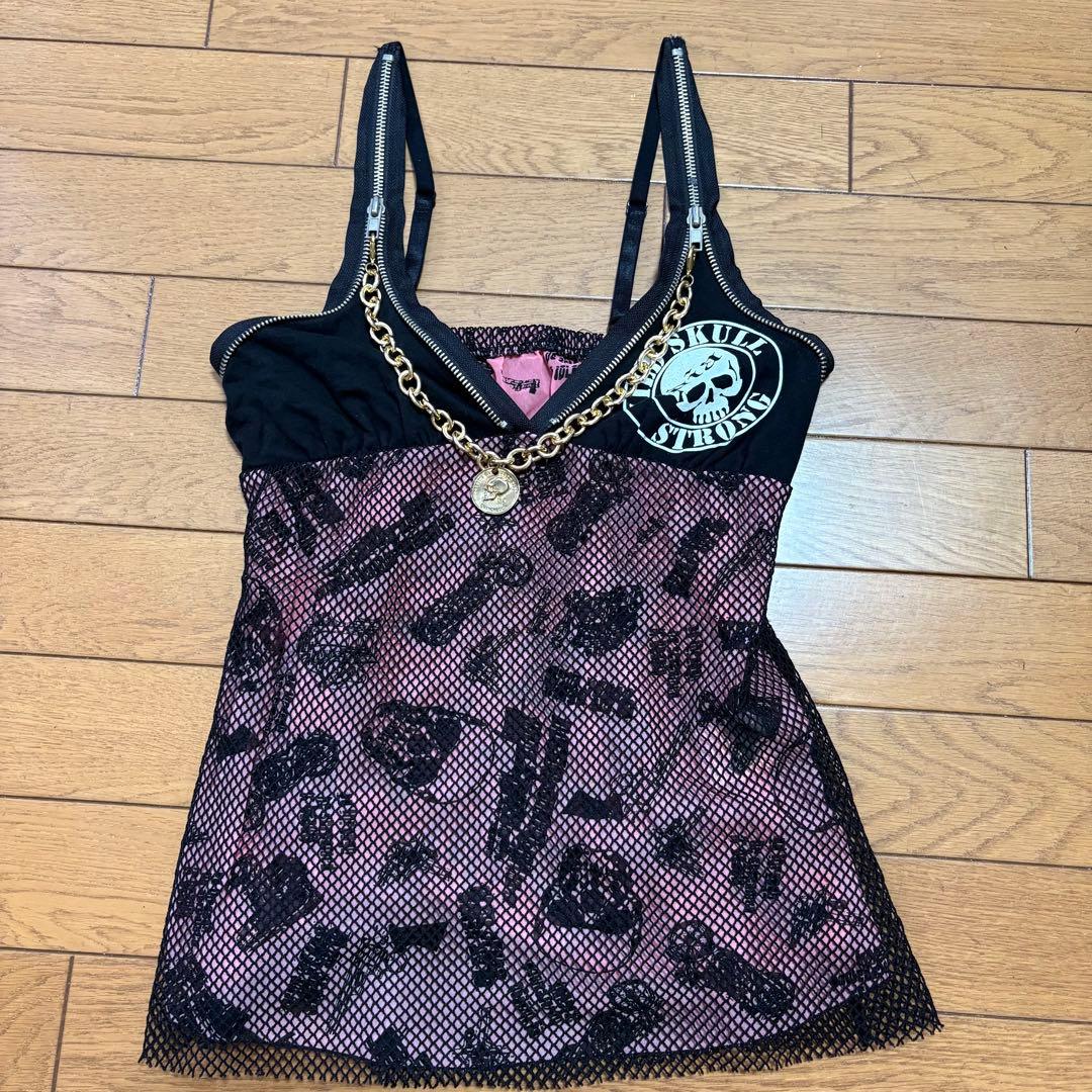 【激レア】d.i.a. キャミソール　メッシュスカルピンクチェーン