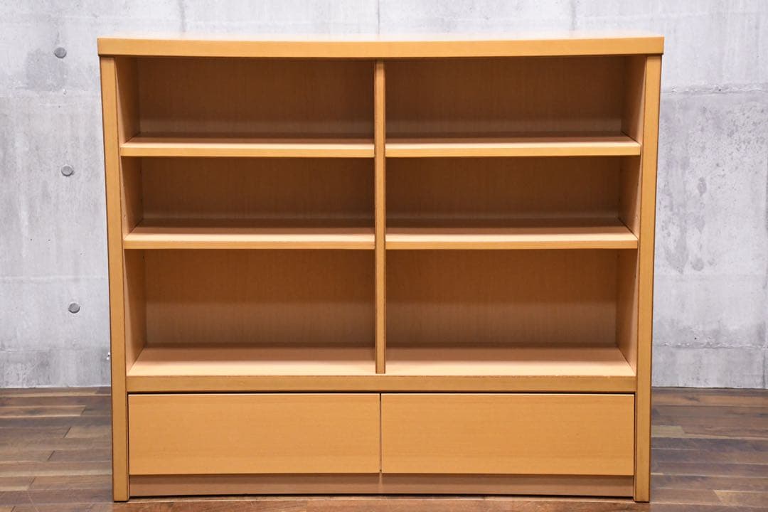 ECK84 生松工芸 セレノ オープン書棚 NA色 ブックシェルフ 本棚 引出し