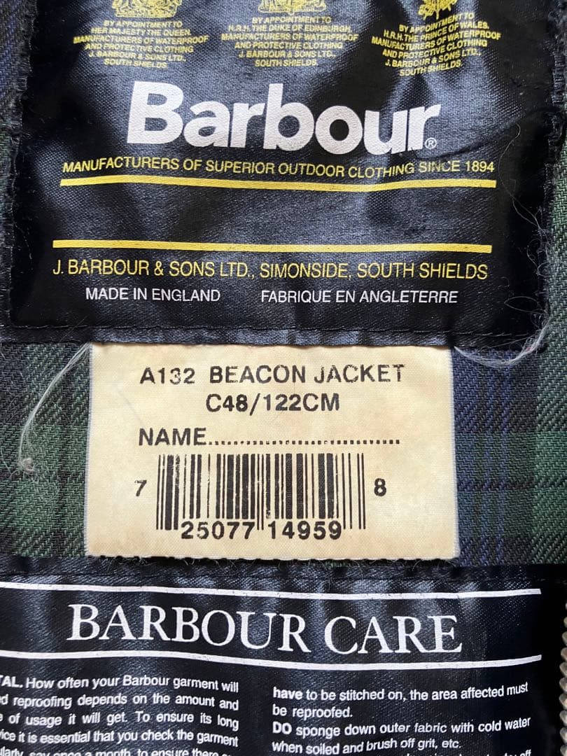 barbour 90s beacon jacket イングランド製