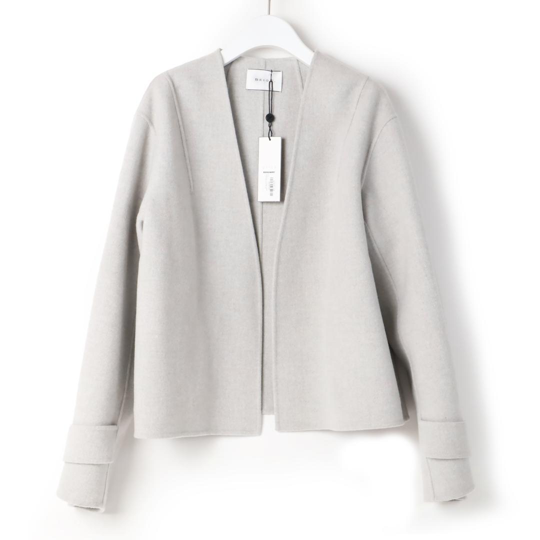 034 新品 BEIGE, ベイジ GRASSE リバーウールクロップドコート4