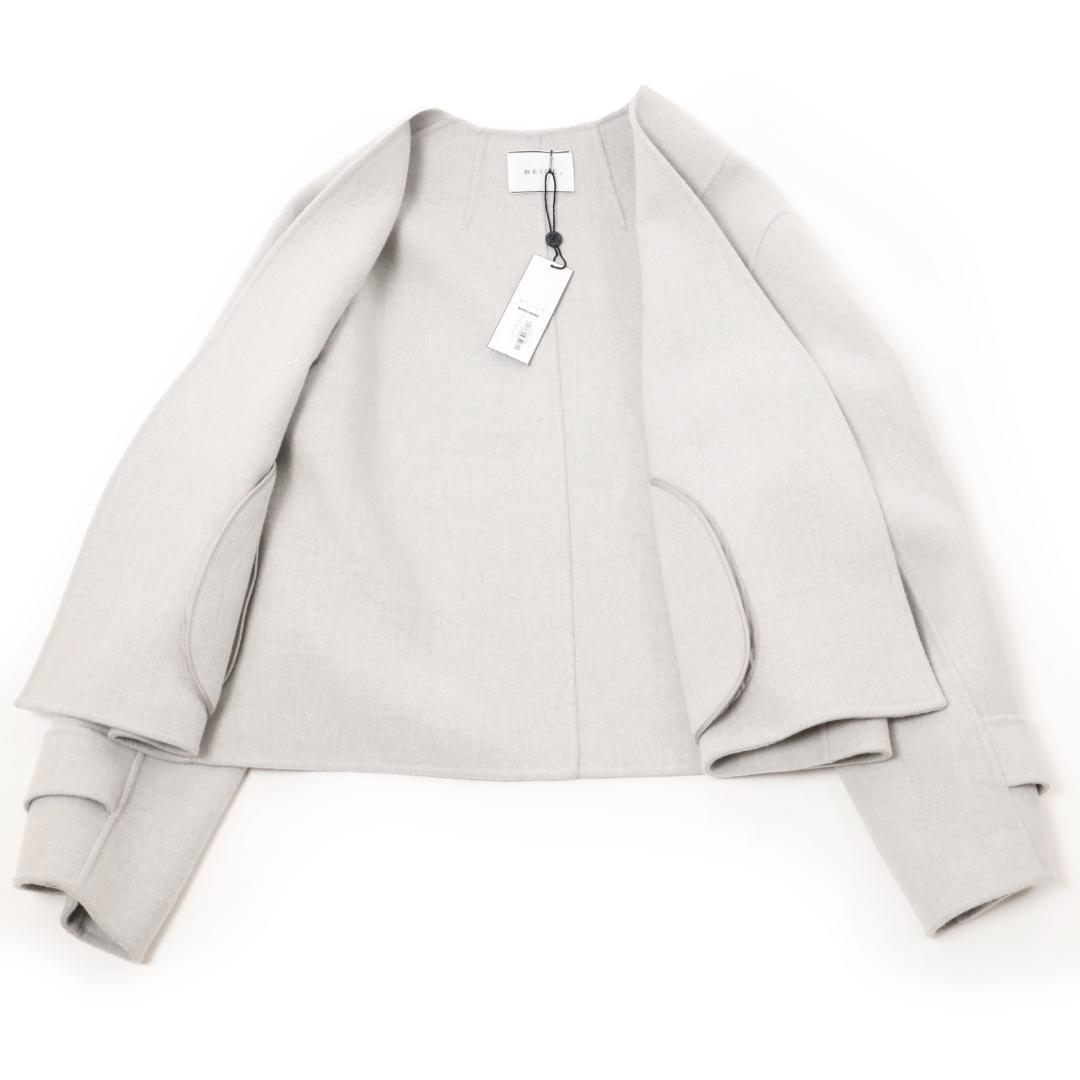 034 新品 BEIGE, ベイジ GRASSE リバーウールクロップドコート4