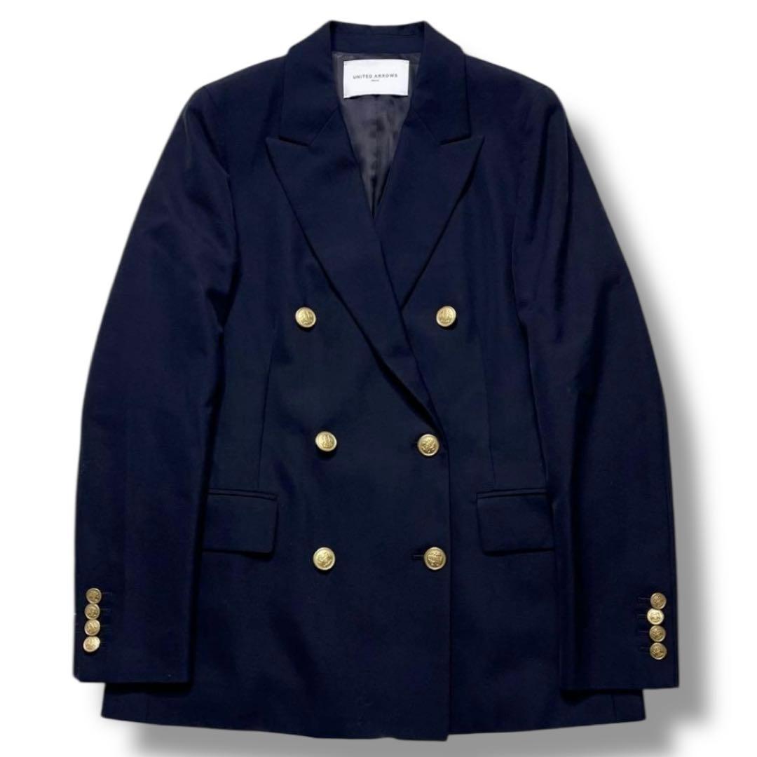 【美品】ユナイテッドアローズ 紺ブレ ブレザー 6P ピークドラペル ジャケット
