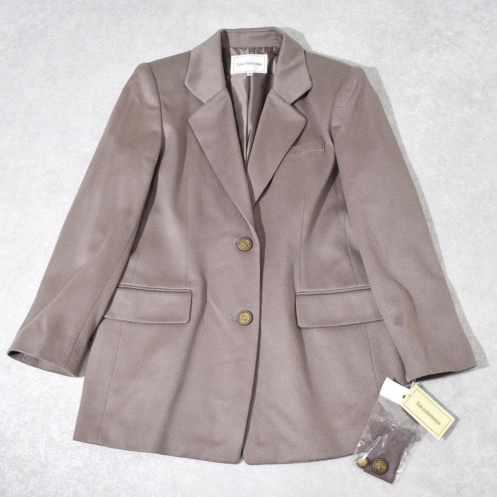高島屋 Takashimaya カシミヤ100％ ジャケット 9AR 金ボタン