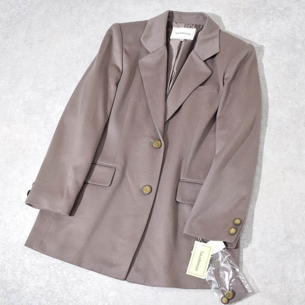 高島屋 Takashimaya カシミヤ100％ ジャケット 9AR 金ボタン