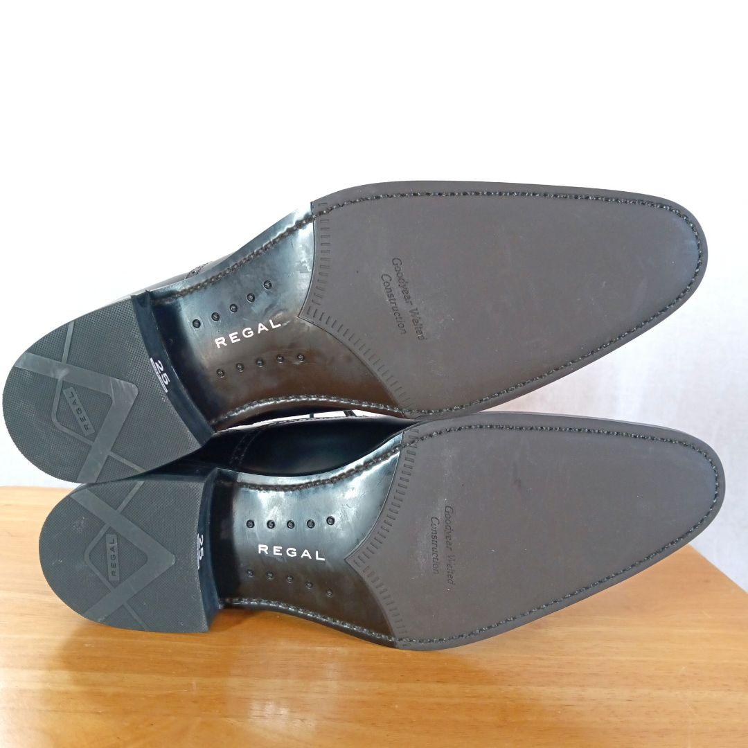 極美品◆REGAL リーガル 319R メダリオン ブラック レザー 25cm