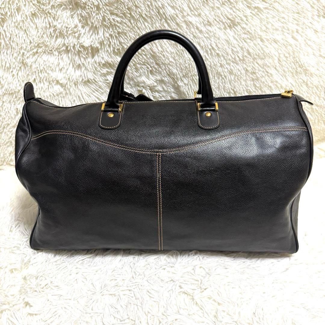 うし様⭐️dunhill ダンヒル ボストンバッグ レザー ロゴ刻印 ブラック