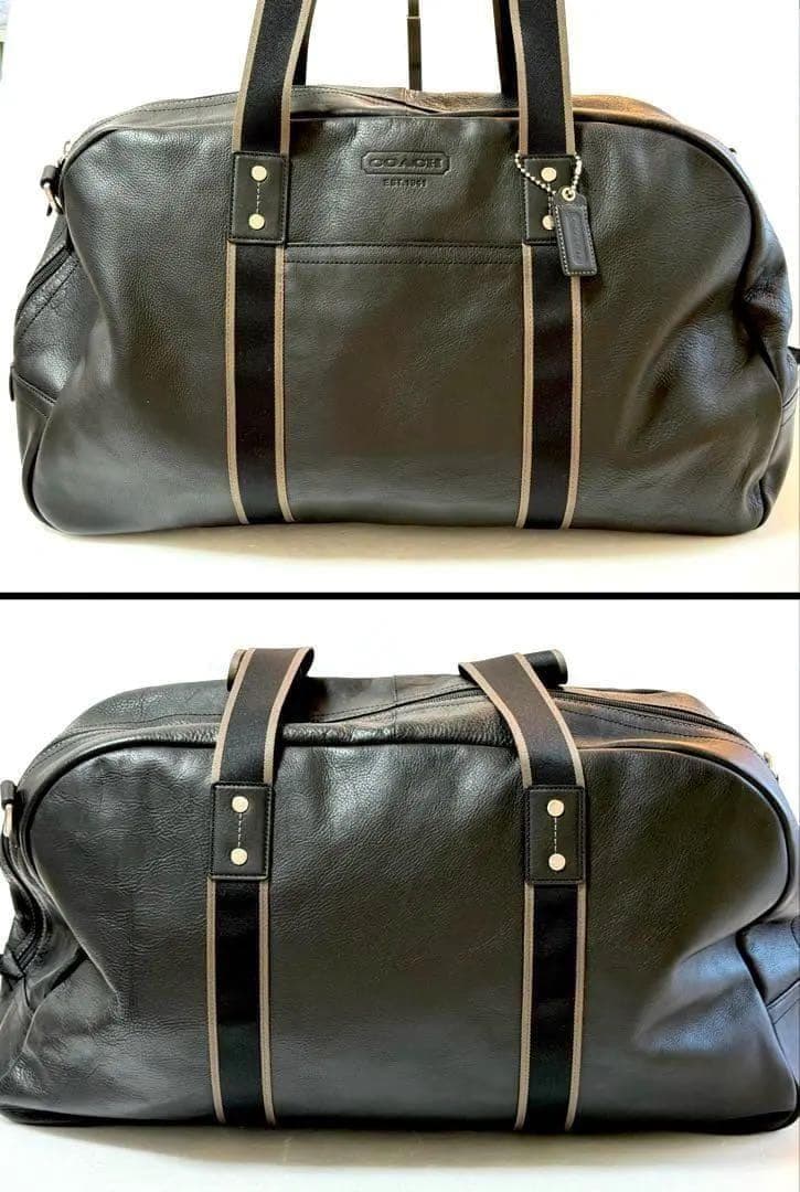 美品 COACH 本革ボストンバッグ 2way 大容量 ブラック レザー コーチ