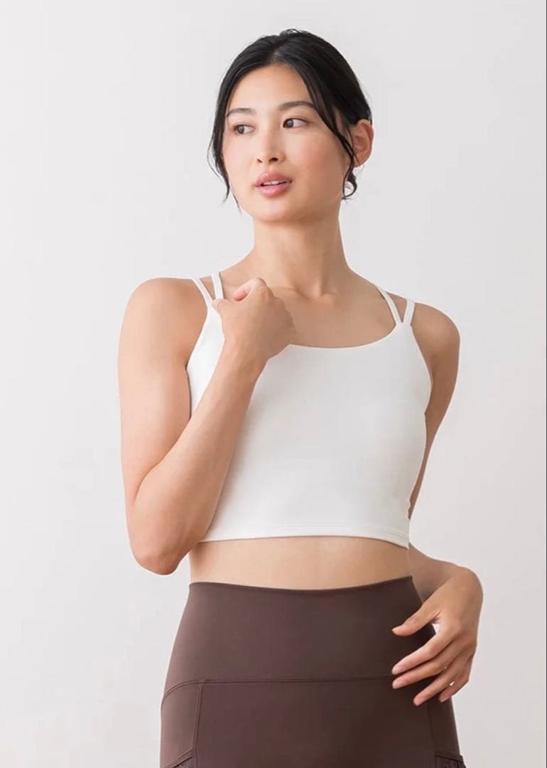 【SUKALA】ブラトップ付きフラワーレース トップス　Lサイズ　オフホワイト