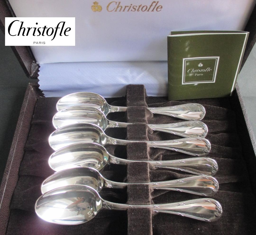 極美品☆仏蘭西高級銀器クリストフルシルバー銀P　コーヒースプーン6本　リュバン