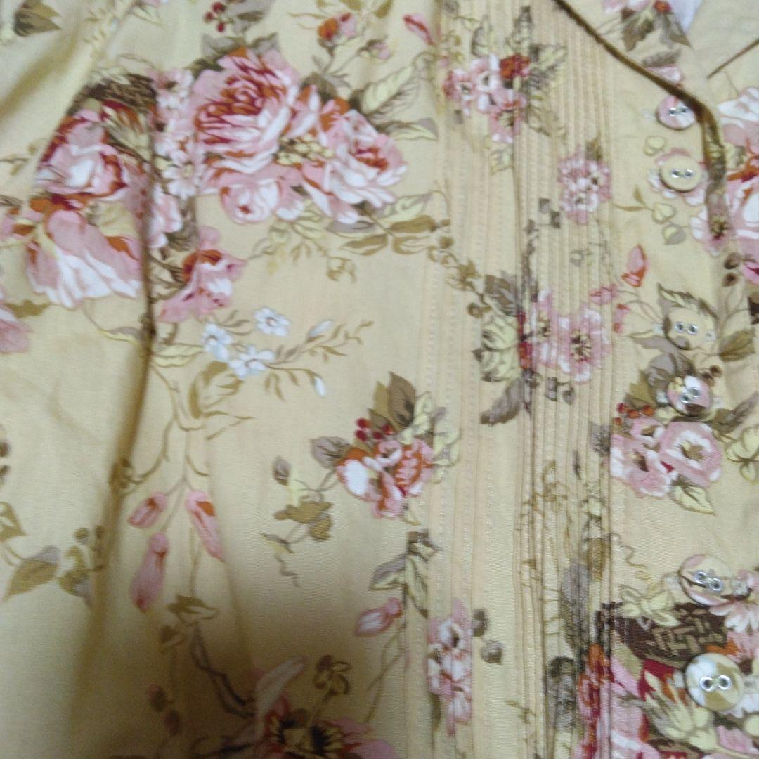 ピンクハウス　美品インゲボルグ　花柄イエロー半袖〜五分袖ロングワンピース