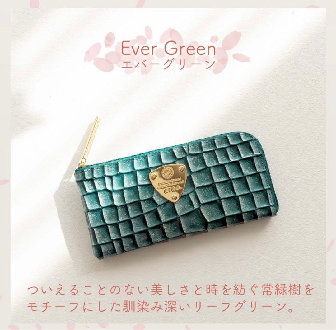 ATAO クラリティ エバーグリーン クロコダイル風　長財布