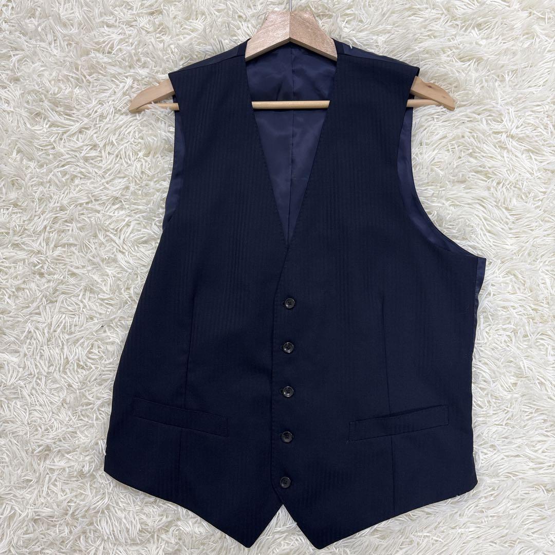 長井代助✨HILTON 3ピーススーツ　super110's ネイビーXL