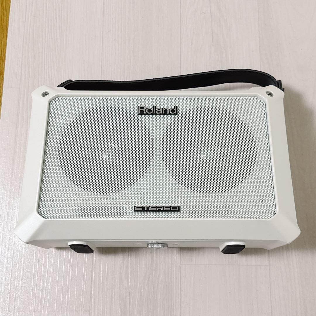 2346【極美】Roland Mobile BA ホワイト ポータブルスピーカー