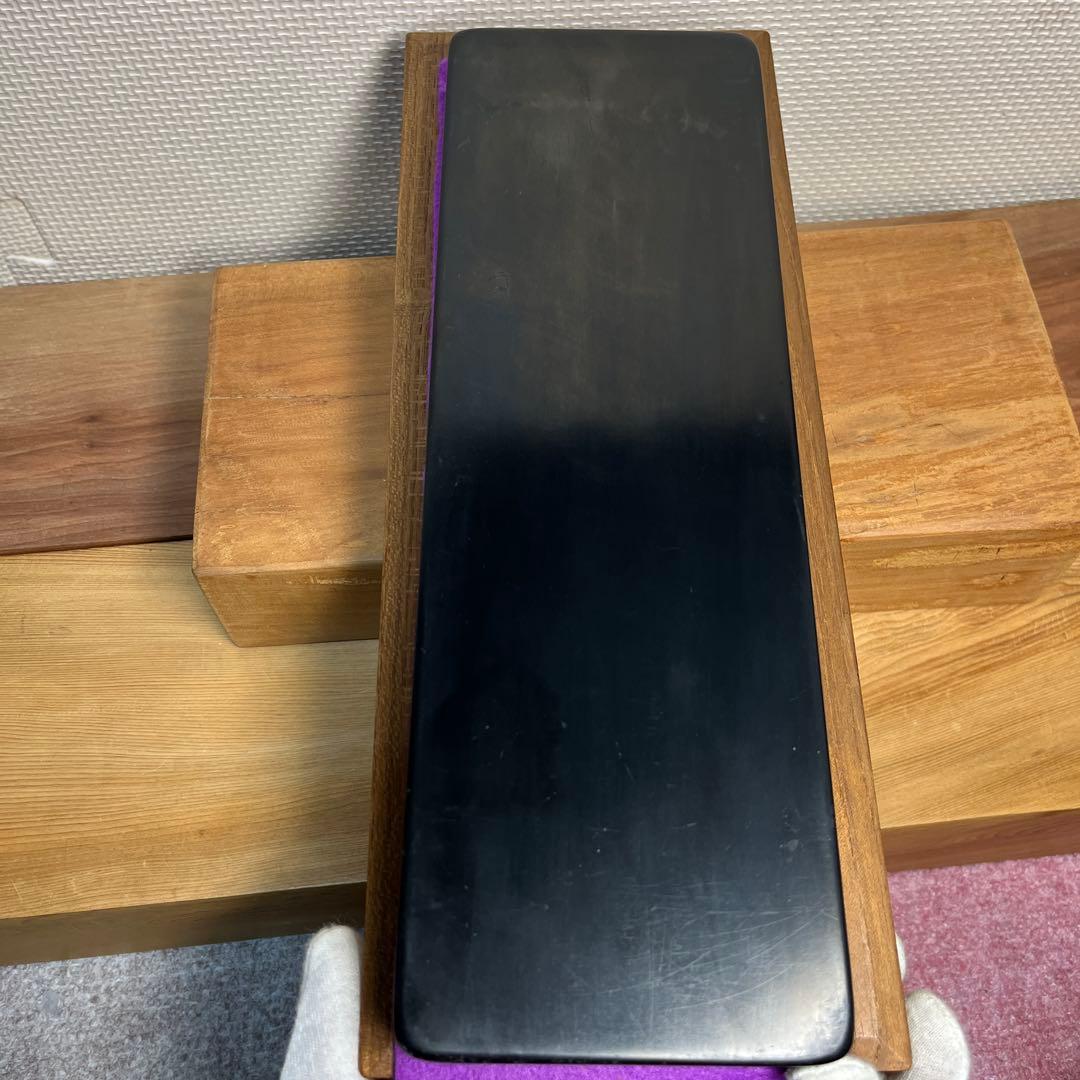 ⭕️ちず⭕️ 雨端硯　長方研　未使用に近い美品　27cm超え　雨端石紋綺麗