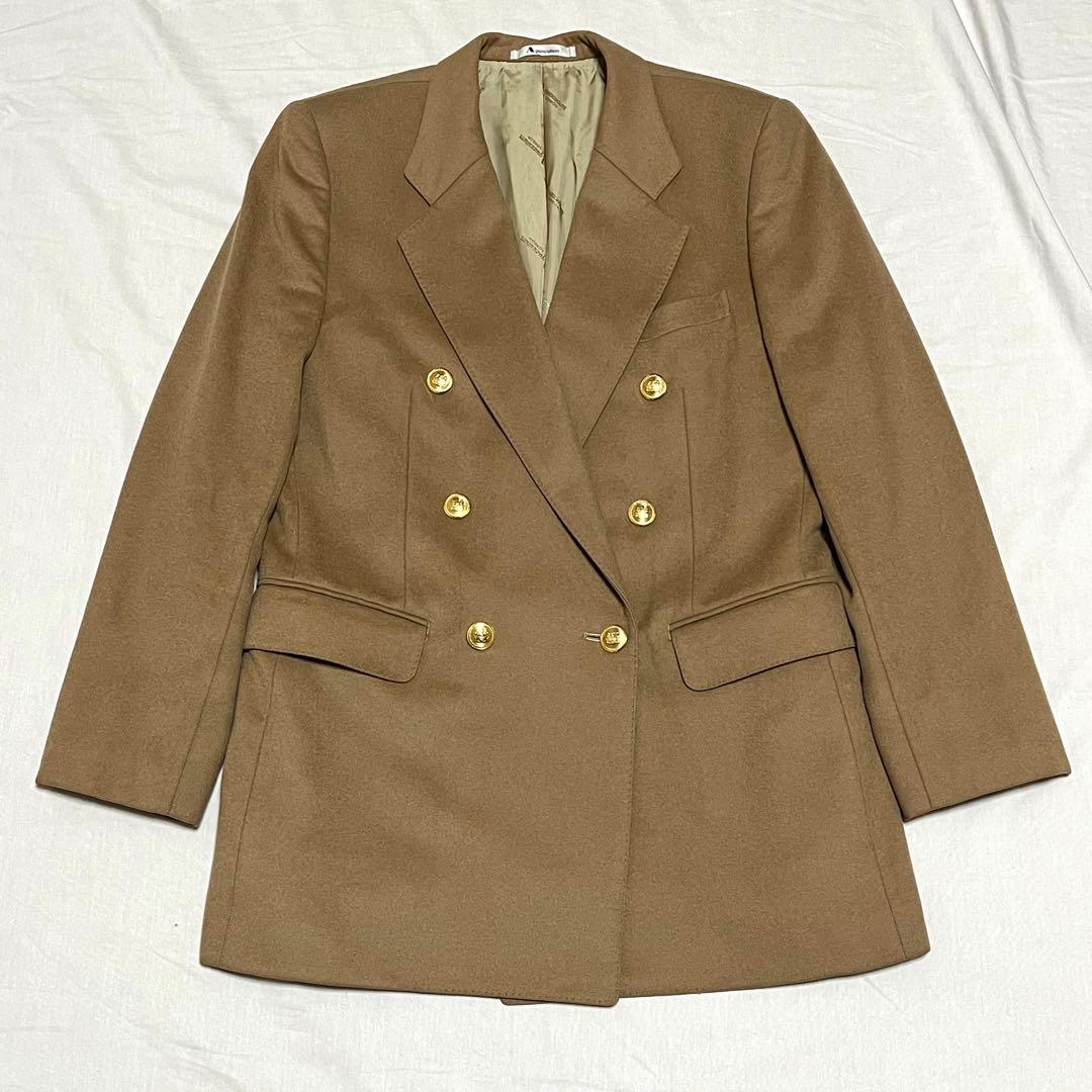 【カシミヤ100%】アクアスキュータム　ダブルテーラードジャケット　金ボタン　M